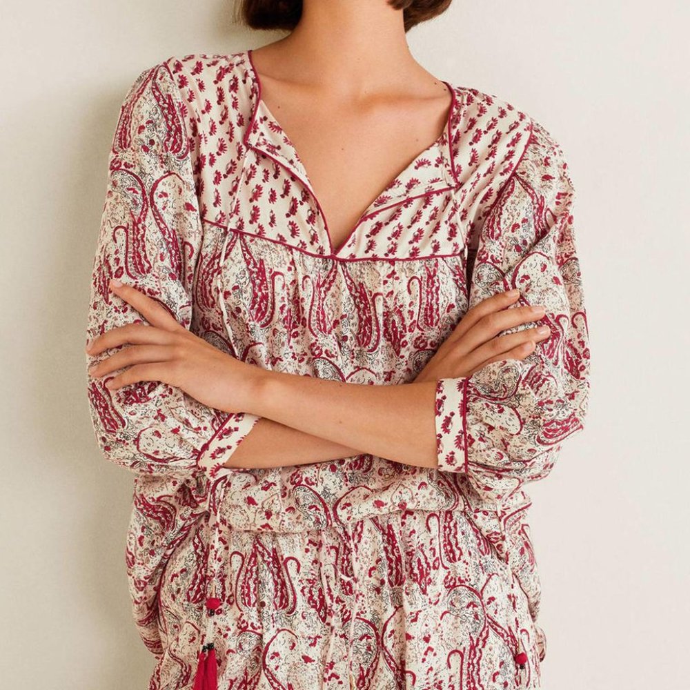 Size- S, MNG all over print blouse - Picture 3 of 4